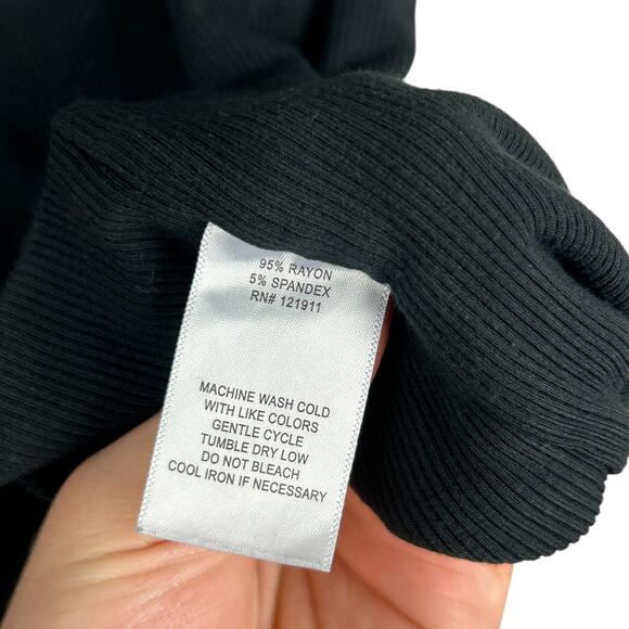 LNA Evereve Harrison Black Double Layer Crew Neck Short Sleeve Tee L - Picture 8 of 8